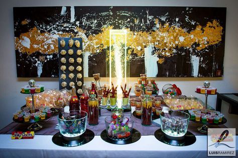 Candy Bar. Disco style. By. D&J Eventos. Disco Candy Bar, Disco Style, Painting Party, Disco Party, Paint Party, Candy Bar, Candy, Table Decorations, Bar