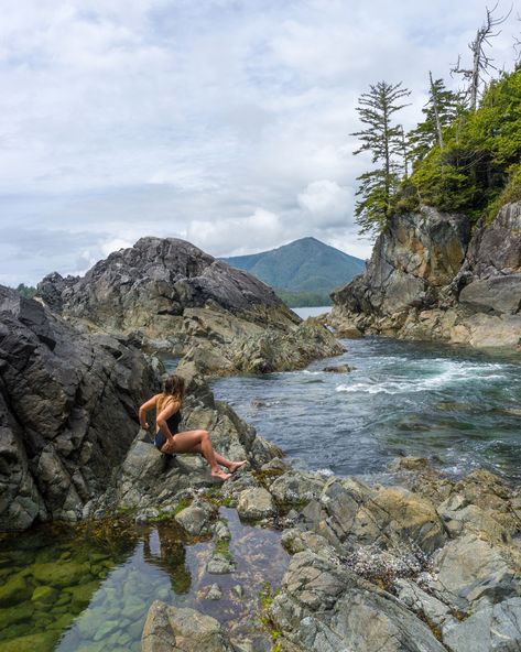 Hot springs in Tofino BC Tofino Hot Springs, Hot Springs Cove Tofino, Tofino Aesthetic, Vancouver Lifestyle, Tofino British Columbia, British Colombia, Energy Vibration, Tofino Bc, Dilly Dally