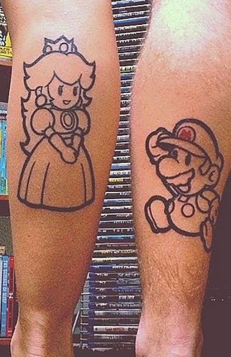 Simple Couples Tattoos, Disney Couple Tattoos, Skull Couple Tattoo, Couple Tattoo Ideas, Knot Hairstyles, Maching Tattoos, Cute Couple Tattoos, Small Couple Tattoos