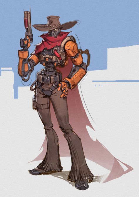 ArtStation - Some character sketches, GZQ seven Future Cowboy Concept Art, Robot Cowboy Art, Steampunk Cowboy Character Design, Robot Cowboy Concept Art, Sci Fi Cowboy Character Design, Industrial Character Design, Futuristic Cowboy Concept Art, Sand Character Design, Space Cowboy Character Design