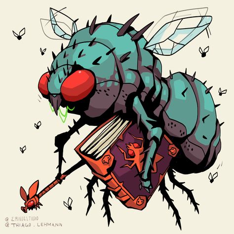 ArtStation - Necromancer Fly - BugWorld Thiago Lehmann, Fly Drawing, Jungle Juice, Hollow Art, Bug Art, Concept Art Character, Fantasy Creatures Art, Monster Design, Creature Concept Art