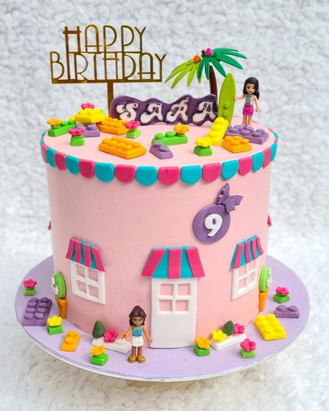 Lego Friends Cake Topper, Lego Friends Birthday Cake, Lego Torte, Lego Friends Cake, Lego Friends Birthday Party, Lego Friends Birthday, Lego Friends Party, Teal Makeup, Friends Birthday Cake