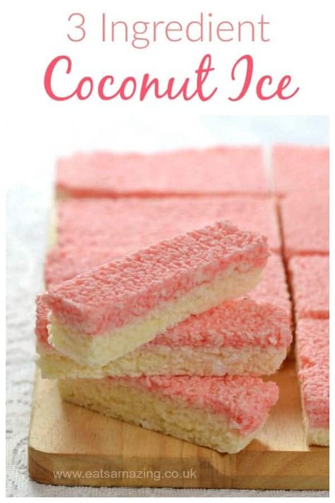 Pink Fudge, Candy Clusters, Coconut Ice Recipe, Ice Recipe, Homemade Gift Idea, Coconut Ice, Recipe Cake, Ice Bars, Homemade Sweets