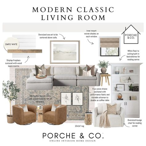 Modern Classic Decor Living Room, Ivory Gray Living Room, Organic Modern Living Room With Grey Couch, Modern Contemporary Living Room Luxury Homes, Living Room Decor Modern Chic, Studio Mcgee Living Room Ideas, Modern Southern Living Room, Modern Classic Decor, Modern Comfortable Living Room