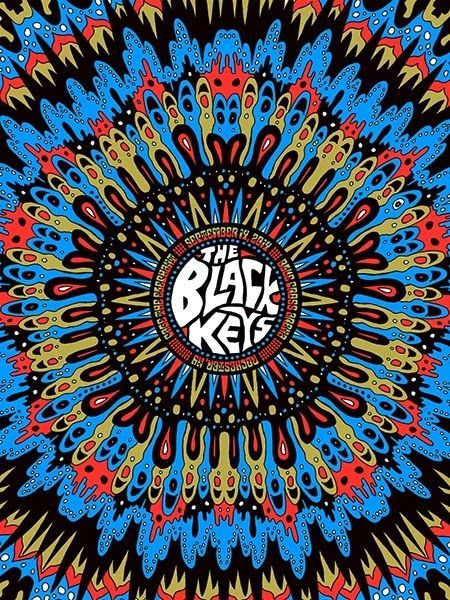 The Black Keys - gig poster - Nate Duval Posters Harry Potter, Indie Movie Posters, Black Keys, Cage The Elephant, Folk Rock, New York Poster, Music Artwork, I'm With The Band, The Black Keys