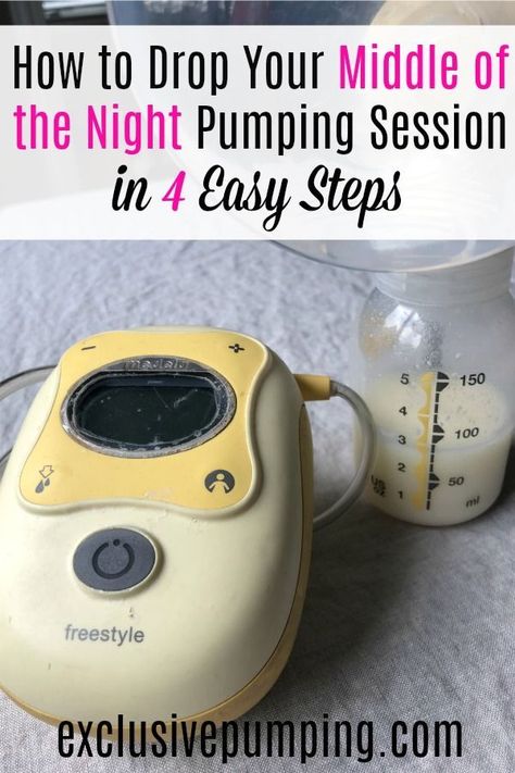 Tired of waking up to pump breast milk, and need to get more sleep? Click to read a step by step plan for how to drop middle of the night pumping sessions, including what to do if you're prone to clogged milk ducts or worried about milk supply. Pin for la Exclusively Pumping Schedule, Exclusive Pumping, Get More Sleep, Pumping Schedule, Pumping Breastmilk, Pumping At Work, Low Milk Supply, Breastfeeding Positions, Exclusively Pumping