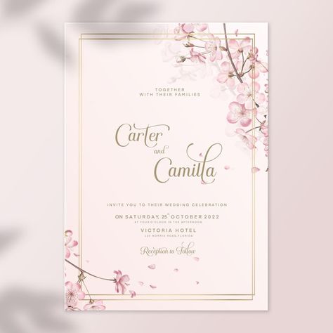 Pastel Wedding Invitations, Hotel Reception, Pastel Wedding, Pink Birthday, Cute Art Styles, Floral Wedding Invitations, Vector Photo, Wedding Invitation Templates, Celebrity Weddings