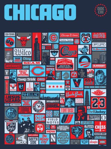 Draplin Chicago Poster - I'd hurry. $30 Chicago Graphic Design, Kickball Tournament, Basketball Inspiration, Aaron Draplin, Draplin Design, Chicago Logo, Bulls Wallpaper, Chicago Vacation, American Logo