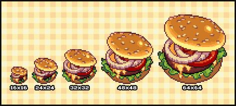 Choosing the Right Resolution for your Pixel Art Pixel Art Food, Pixel Art Tutorial, Props Art, Pixel Drawing, Pixel Art Characters, Pix Art, Principles Of Art, Low Poly Art, Pixel Games