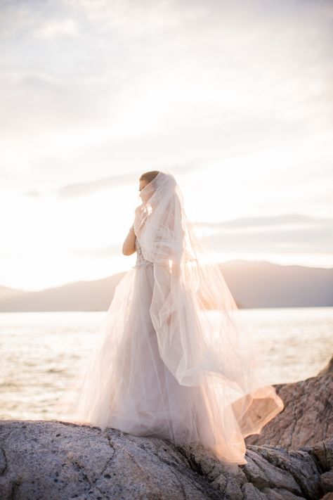 Dreamy And Elegant Bride In Tulle Gown With Cathedral Veil | Simply Sweet Photography on @fabyoubliss via @aislesociety Veils Aesthetic, Coastal Wedding Inspiration, Lighthouse Wedding, Sweet Photography, Bridal Veil Falls, Bride Veil, Bride Poses, Amazing Wedding Dress, Elegant Bride