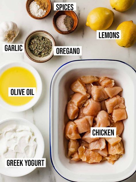 Chicken Marinade Yogurt, Best Greek Chicken Marinade, Best Greek Chicken, Greek Yogurt Marinade, Chicken Kabob Marinade, Lemon Chicken Marinade, Lemon Greek Yogurt, Greek Chicken Kabobs, Greek Chicken Marinade