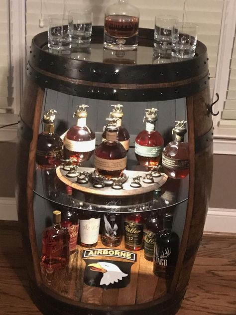 some recent custom barrel bars Bourbon Barrel Bar Diy, Wine Barrel Bar Ideas, Barrel Bar Ideas, Bourbon Barrel Projects, Tonneau Bar, Diy Whiskey Barrel, Bourbon Barrel Bar, Whiskey Barrel Bar, Wine Barrel Bar