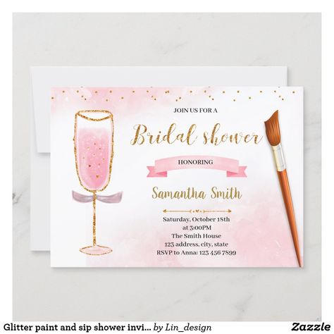 Beach Bridal Shower Invitations, Fiesta Bridal Shower Invitations, Sip And Paint, Brunch Bubbly, Rustic Bridal Shower Invitations, Painting Shower, Bridal Brunch Invitations, Bridal Shower Brunch, Floral Bridal Shower Invitations