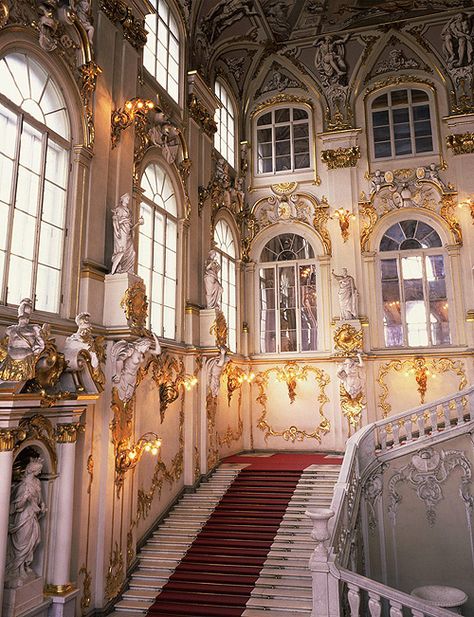 The Grand Staircase Winter Palace Russia, Three Magi, Beautiful Library, Winter Palace, Hermitage Museum, St Petersburg Russia, Petersburg Russia, Grand Staircase, Nature Landscape