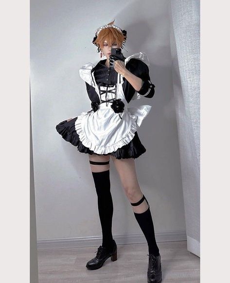 Maid Outfit Cosplay, Maid Cosplay, Male Cosplay, Maid Outfit, Dress Drawing, Cosplay Characters, Dress Aesthetic, Maid Dress, Easy Trendy Outfits