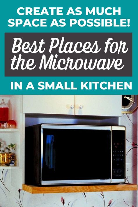 Microwaves are an extremely common kitchen appliance in modern kitchens.Unfortunately, they are relatively bulky appliances that can take up quite a bit of space in a kitchen. If your kitchen space is limited, it might be difficult figuring out where to place your microwave. Microwave In A Small Kitchen, Small Kitchen Microwave Placement, Microwaves In Kitchens Where To Put, Microwave On Countertop Ideas, Where To Put The Microwave, Microwave Shelf Cabinet, Microwave Above Stove, Kitchen Microwave Cabinet, Small Kitchen Shelf