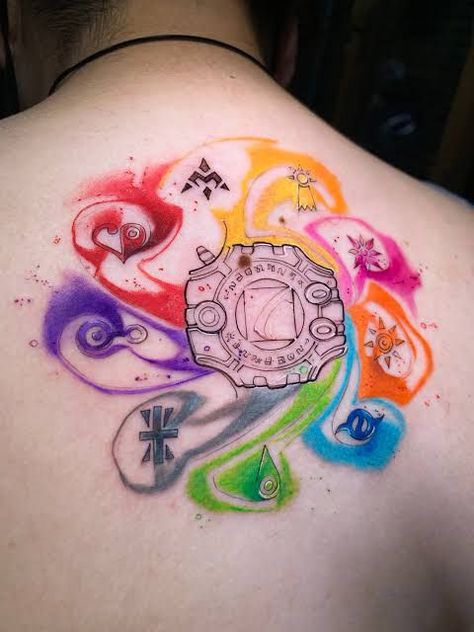 Digimon Crests, Digimon Tattoo, Nintendo Tattoo, Pokemon Tattoos, Pokemon World, Mangas Tattoo, Old Pokemon, Arm Tats, Digimon Wallpaper