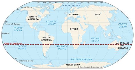 Tropic of Capricorn | Definition & Facts | Britannica Constellation Sagittarius, December Solstice, Tropic Of Capricorn, Sun And Earth, Style Rules, Earth Orbit, Book Images, Summer Solstice, Us Map