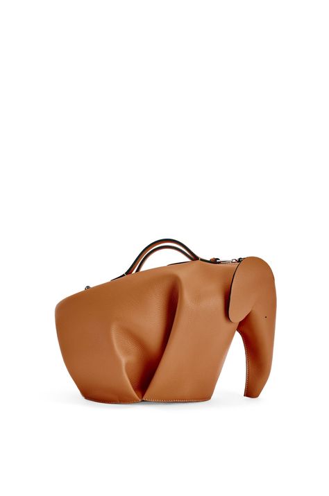 LOEWE Large Elephant bag in classic calfskin Tan Loewe Elephant Bag, Elephant Bag, Loewe Bag, Large Bag, Herringbone, Calf Skin, Madewell, Cotton Canvas, Wish List