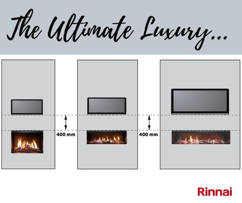 Rinnai Gas Fireplace, Tv Gas Fireplace Wall, Tv Above Gas Fireplace, Linear Gas Fireplace With Tv Above, Gas Fireplace Ideas With Tv Above, Linear Fireplace With Tv Above, Nz Architecture, Tv Above The Fireplace, Tv Size Guide