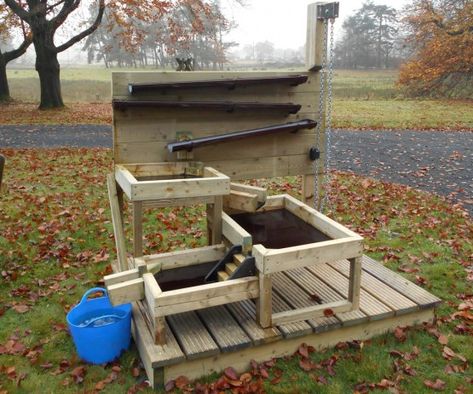 Water cascade for the school playground outdoor learning through play Science Playground, Water Cascade, Lawn Ideas, Eyfs Ideas, Outdoor Play Space, Outdoor Learning Spaces, Yard Diy, Play Area Backyard, Outdoor Play Spaces