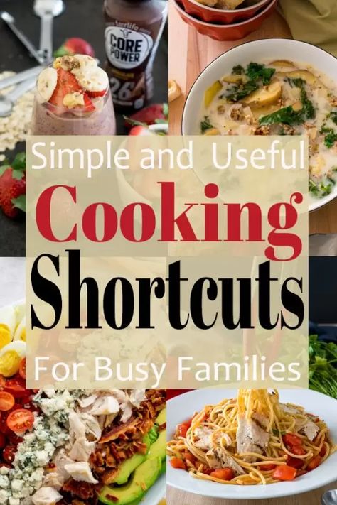 Get dinner on the table quickly with these simple cooking shortcuts for busy families. Helpful ideas for busy weeknights. Includes time saving tips, fast fire dinner ideas, and meal prep short cuts. Fast Meal Prep, Recipes Using Cream Cheese, Baked Potato Bar, Cooking Bowl, Pasta Varieties, Fast Cooking, Kitchen Prep, Cooking Hacks, Dinner Recipes Easy Quick