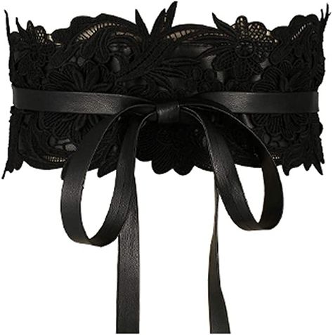 Fashion Black Lace Belts for Women Belt for Wedding Dress Wide Female Waistband Belts Cummerbunds (Black) at Amazon Women’s Clothing store Lace Belt, Vintage Vacation, Vestidos Retro, Beauty Water, Festival Birthday, Korean Summer, Women Belt, Luxury Belts, Coachella Festival