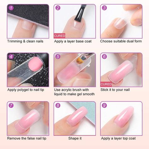 Nail Base, Poly Gel, Acrylic Tips, Gel Acrylic Nails, Gel Set, Gel Nail Extensions, Broken Nails, Manicure Gel, Gel Nail Kit