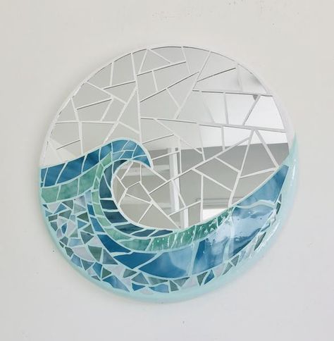 Deco Surf, Beachy Room Decor, Beach Room Decor, Surf Room, Ocean Room, Beachy Room, Beach Room, Mirror Mosaic, Cute Bedroom Decor