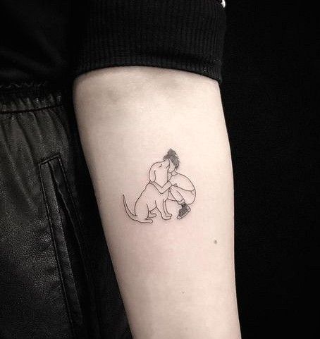 Tatoo Dog, Dog Tattoo Ideas, Artsy Tattoos, Tattoo Ideas For Men, Bff Tattoos, Modern Tattoos, Cute Tattoos For Women, Memorial Tattoos, Dainty Tattoos