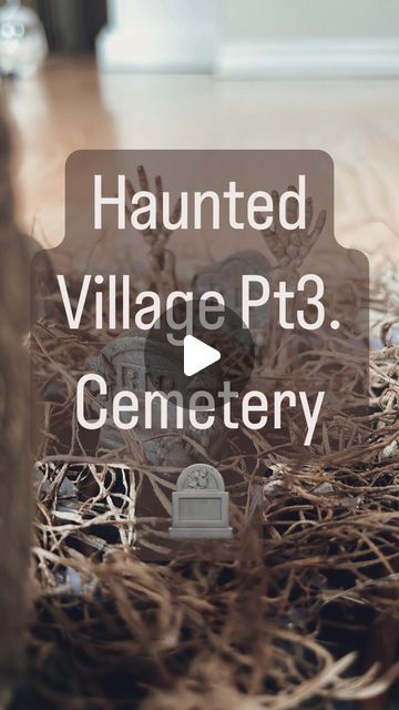 Amanda Moore on Instagram: "🪦 Haunted Village Pt 3 💀  🪦 Every haunted village has to have a spooky cemetery  • base plate & Spanish moss are from DollarTree •tombstones & statue are from Michael’s  • the skeletons that we broke apart for the bones are actually old decor I got from my office lol but I’ve seen similar at Michael’s  • • • • #halloween #halloweencrafts #diy #halloweendiy #diyhalloween #diyhauntedhouse #hauntedhouse #hauntedvillage #halloween #halloweenvillage #halloweendecor #halloweeninspo #cemetary #craftswithkids #hauntedcemetery" Diy Halloween Village, Spooky Cemetery, Spooky Village, Haunted Village, Haunted House Diy, Old Decor, Halloween Village, Spanish Moss, Halloween Inspo