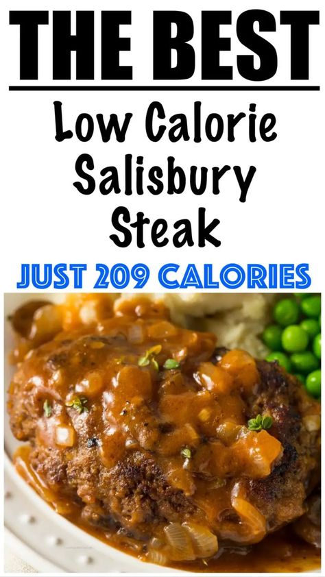 Low Cal Hamburger Recipes, Low Calorie Meat Recipes, Low Calorie Recipes With Ground Beef, Low Calorie Hamburger Meat Recipes, Low Calorie Burgers, Healthy Salisbury Steak Recipe, Low Cal Ground Beef Recipes, Low Calorie Hamburger Recipes, Low Calorie Beef Recipes