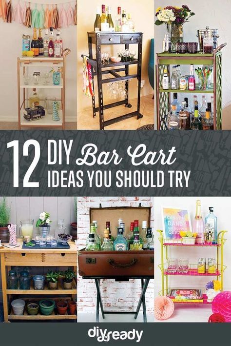 Check out 12 Amazing DIY Bar Cart Ideas! Because Every Good Home Needs A Good Bart Cart by DIY Ready at http://diyready.com/diy-bar-cart-ideas/ Bar Cart Ideas Diy, Bart Cart, Gold Bar Cart Target, Gold Bar Cart Styling, Bar Cart Ideas, Diy Craft Ideas For Kids, Bar For Home, Design Hall, Diy Bar Cart