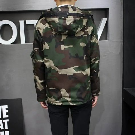 Camouflage Jackets Men's Autumn Outdoor Workwear Japanese Windproof Wear-resistant Hooded Coats Hooded Coats, Camouflage Jacket, Jacket Brands, Daily Style, Hooded Coat, British Indian Ocean Territory, Spring And Autumn, Outerwear Coats, Men Clothing