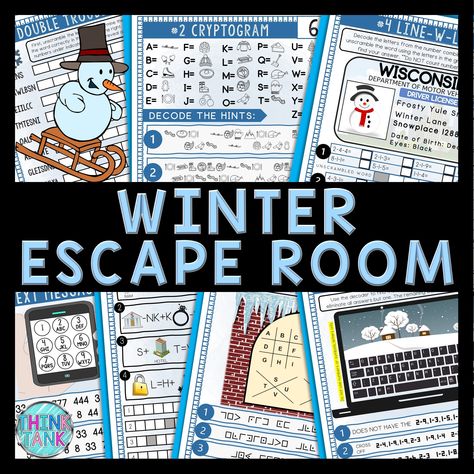 "The printable Winter Escape Room for kids is a winning combination of puzzles, secret codes, scavenger hunts and ciphers. This FUN party game about the winter season includes 9 puzzles. The Christmas season game has kids searching for puzzles and breaking codes. The use of secret codes will keep your kids engaged from beginning to end while competing to find the final code-word AND final lock combination. There are no specific holidays mentioned so that the game is inclusive for all kids. This Winter Escape Room, Room For Kids, Escape Room For Kids, Fancy Envelopes, Escape Room Puzzles, Printable Christmas Games, Christmas Activity, Numbers For Kids, Fun Party Games