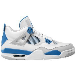 Jordan Retro 4 - Men's - Basketball - Shoes - White/Military Blue/Neutral Grey Jordan Shoe, Nike Shoes Girls, Jordan Shoes Girls, Preppy Shoes, Jordan Shoes Retro, Pretty Shoes Sneakers, Shoe Ideas, All Nike Shoes, Shoes Sneakers Jordans