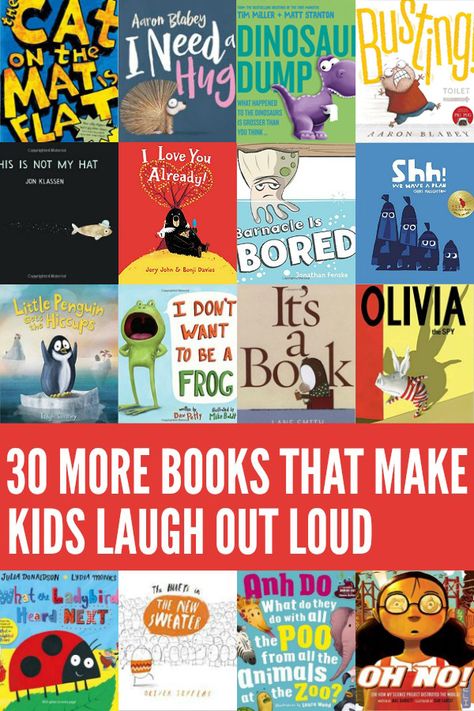 30 More Books That Make Kids Laugh Out Loud. Our pick of the funniest books for kids. Funny Kids Books, Funniest Books, Funny Stories For Kids, Funny Books For Kids, Funny Books, Read Aloud Books, Kids Laughing, Preschool Books, Books For Kids