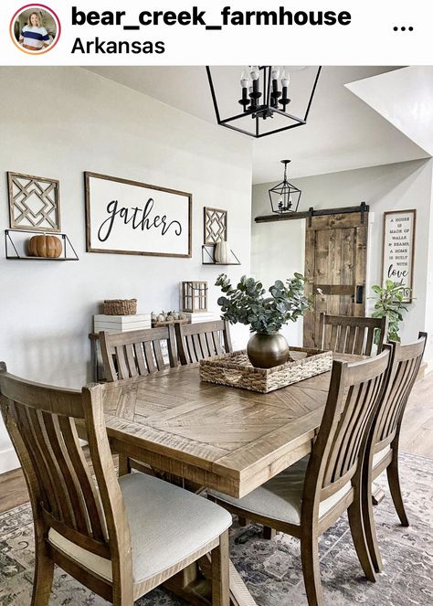 Farmhouse Dining Rooms Decor, Modern Farmhouse Dining Room, Dining Room Remodel, Modern Farmhouse Dining, Dining Room Makeover, Dining Room Table Decor, Dining Room Combo, Rustic Dining Room, Ideas Living Room