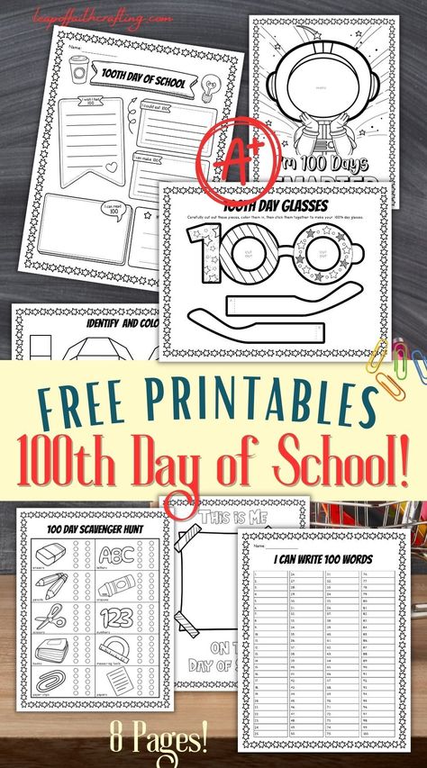 Your school’s 100th day celebration will most likely fall at the end of February or the beginning of March for younger children in kindergarten, first grade, and second grade. It’s a day to celebrate being 100 days smarter and those important math milestones like recognizing numbers up to 100!The 100th day of school can be so much fun by having some lesson plans and 100th day worksheets already done for you! Free 100 Days Of School Printables, 100th Day Of School Kindergarten, 100 Days Of School Activities, Homeschooling Printables, Recognizing Numbers, Curriculum Planner, 100 Day Of School, 100 Days Smarter, When School Starts