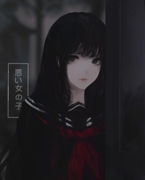 ArtStation - Bad Girl, Aoi Ogata Anime Bad, Style Japonais, Long Black Hair, Anime Dolls, Anime Oc, Fanarts Anime, Art Anime, Dark Anime, Anime Kawaii