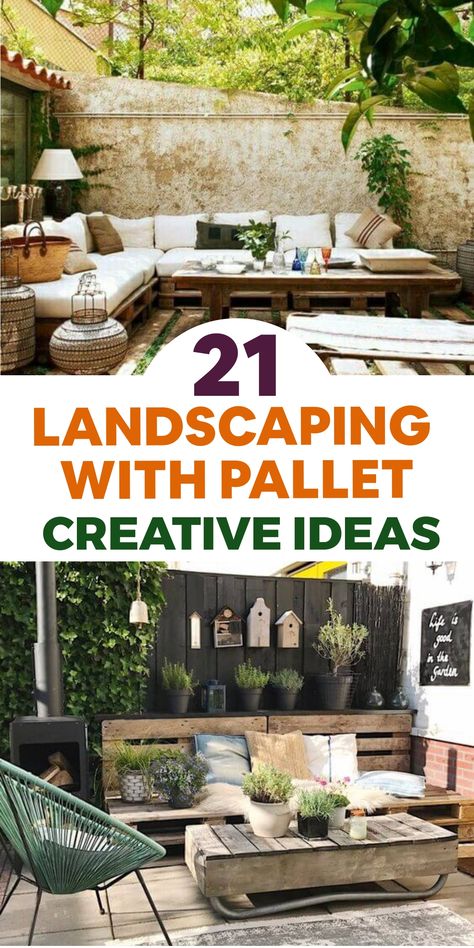 Immerse yourself in the enchanting world of pallet landscaping with these innovative concepts that will ignite your imagination to renew your outdoor area into a fascinating oasis of artistic expression and organic allure. Whether you opt for a pallet flower feature, a pallet gardening station, or a pallet walkway, there are boundless prospects for crafting a landscape that mirrors your individuality and commitment to eco-conscious living. Let pallets work their magic in your outdoor space! Large Pallet Projects, Make A Fence Out Of Pallets, What To Do With Pallets, Palette Deck, Gardening Station, Mini Rock Garden, Pallet Walkway, Pallet Garden Walls, Pallets Projects