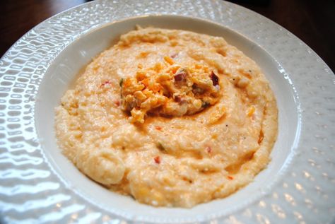 Palmetto Cheese Grits Creamy Pimento Cheese, Pimento Cheese Grits, Palmetto Cheese, Grits Breakfast, Grits Casserole, Classic Southern Recipes, Cheese Grits, Breakfast Ingredients, Corn Dog