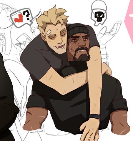 Reaper76 Fanart, Reaper 76, Jack Morrison, Friends Pose, Overwatch Reaper, Overwatch Funny, Soldier 76, Overwatch Memes, Overwatch Comic