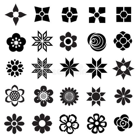 Art Deco Design Pattern, Flowers Icon, Cute Designs To Draw, Geometric Shapes Art, Flower Vector, Flower Icons, Flower Stencil, Silhouette Stencil, Geometric Flower