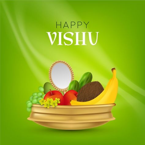 Realistic vishu illustration | Free Vector #Freepik #freevector #vishu #happy-vishu #indian-illustration #kerala Vishu Poster, Home Made Pickles, Happy Vishu, Gym Motivation Videos, Happy Birthday Text, Birthday Text, Graphic Poster Art, Have A Beautiful Day, A Beautiful Day