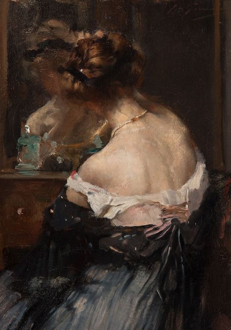 https://flic.kr/p/Ehrchc | JEAN GOUWELOOS 1868 - 1943, LA TOILETTE A Woman, Mirror, Art, Leon