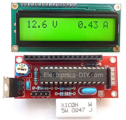 Voltmeter Ammeter Kit - Blue Backlight LCD - Electronics-DIY.com Electronics Diy, Automatic Battery Charger, Function Generator, Audiophile Headphones, Electronic Projects, Volt Ampere, Electronic Schematics, Electronic Circuit Projects, Electrolytic Capacitor