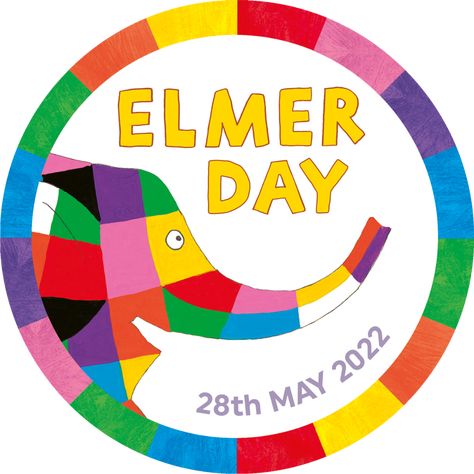 Elmer_Day_logo_2022 Elmer Elephant, Elmer The Elephants, Rainbow Songs, Personalised Badges, Color Crafts, Activity Pack, Kids Books, Art Event, Creative Drawing