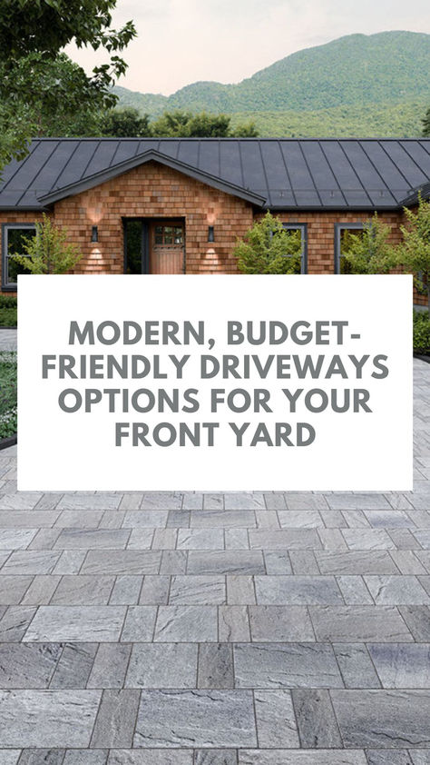 Modern Paver Driveway Ideas, Driveway Modern, Paver Driveway Ideas, Front Driveway, Driveway Pavers, Driveway Ideas, Paver Stones, Driveway Design, Paver Driveway