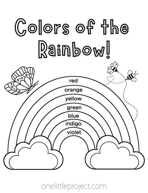 Free printable rainbow coloring pages that are great for both kids and adults. These rainbow coloring sheets are a great kids activity, perfect for rainy weather, sleepovers, or a rainbow themed birthday party! Relax and enjoy coloring a rainbow coloring page featuring a unicorn, sloth, mermaid, and more. And they're all FREE to download and print! Free Rainbow Coloring Pages, Rainbow Pictures For Kids, Rainbow Coloring Sheet, Grade 4 Art Projects, Rainbow Pattern Printable, Rainbow Colors In Order, Rainbow Worksheet, Rainbow Coloring Pages Free Printable, Rainbow Coloring Page